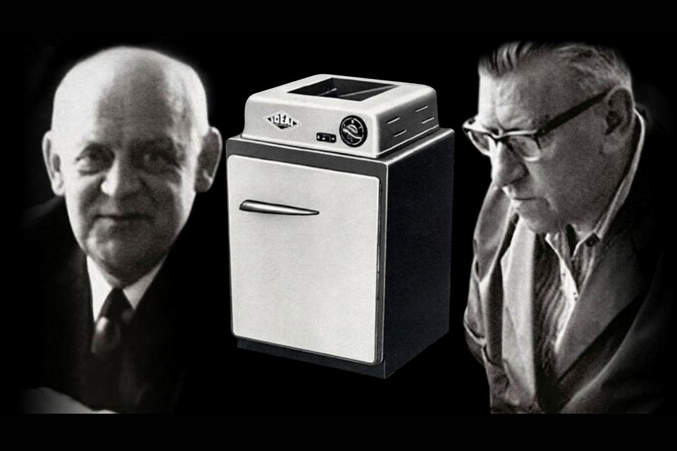 Homage composite: Krug and Priester with an early IDEAL shredder