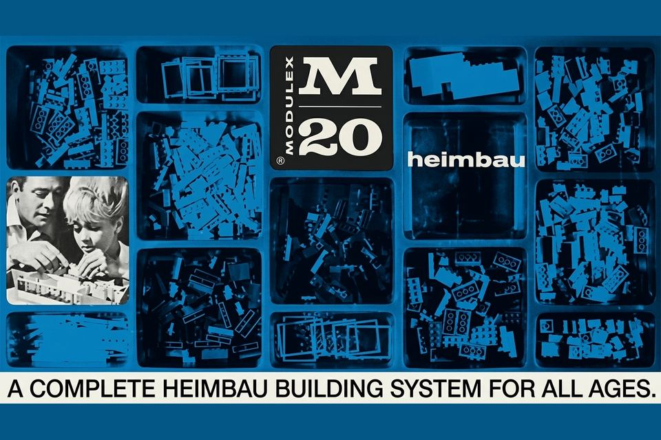 Recreation of the Modulex M20 heimbau box art, c. 1963