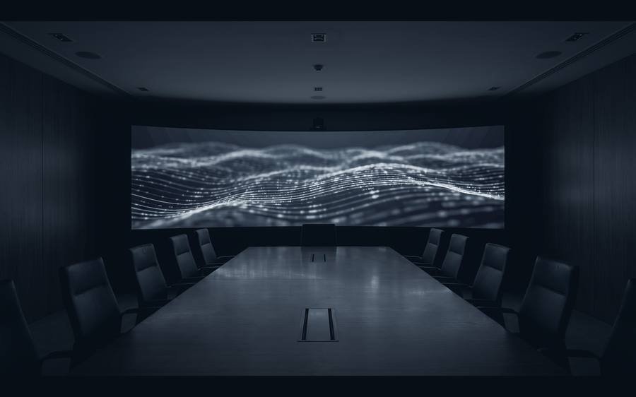LED video wall in a boardroom