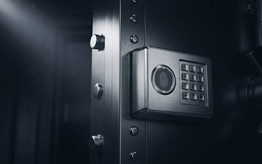 Biometric access unit on a vault door